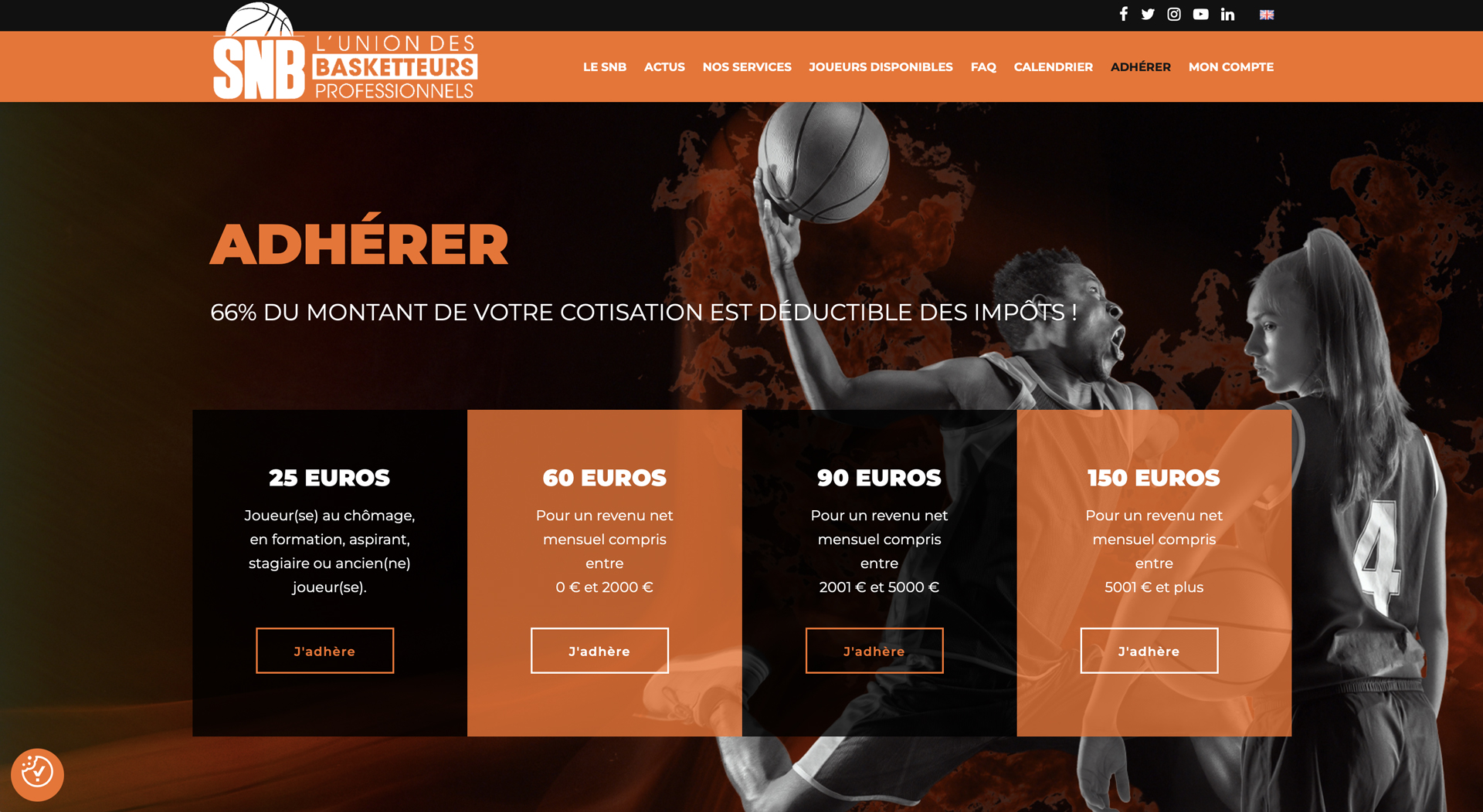 Site internet Syndicat National des Basketteurs - 2022 - Webdesign - Matthieu Loigerot