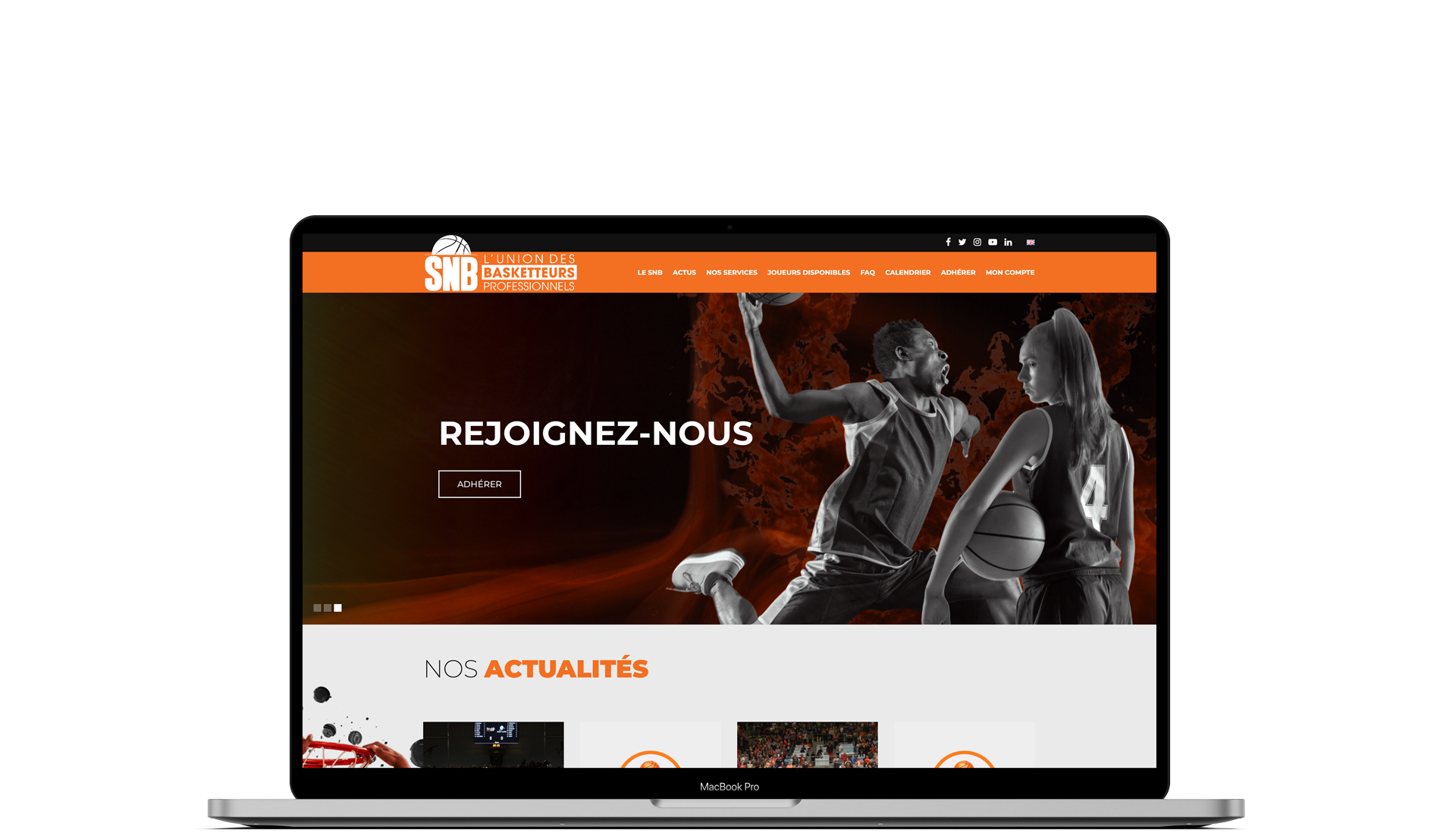 Site internet Syndicat National des Basketteurs - 2022 - Webdesign - Matthieu Loigerot