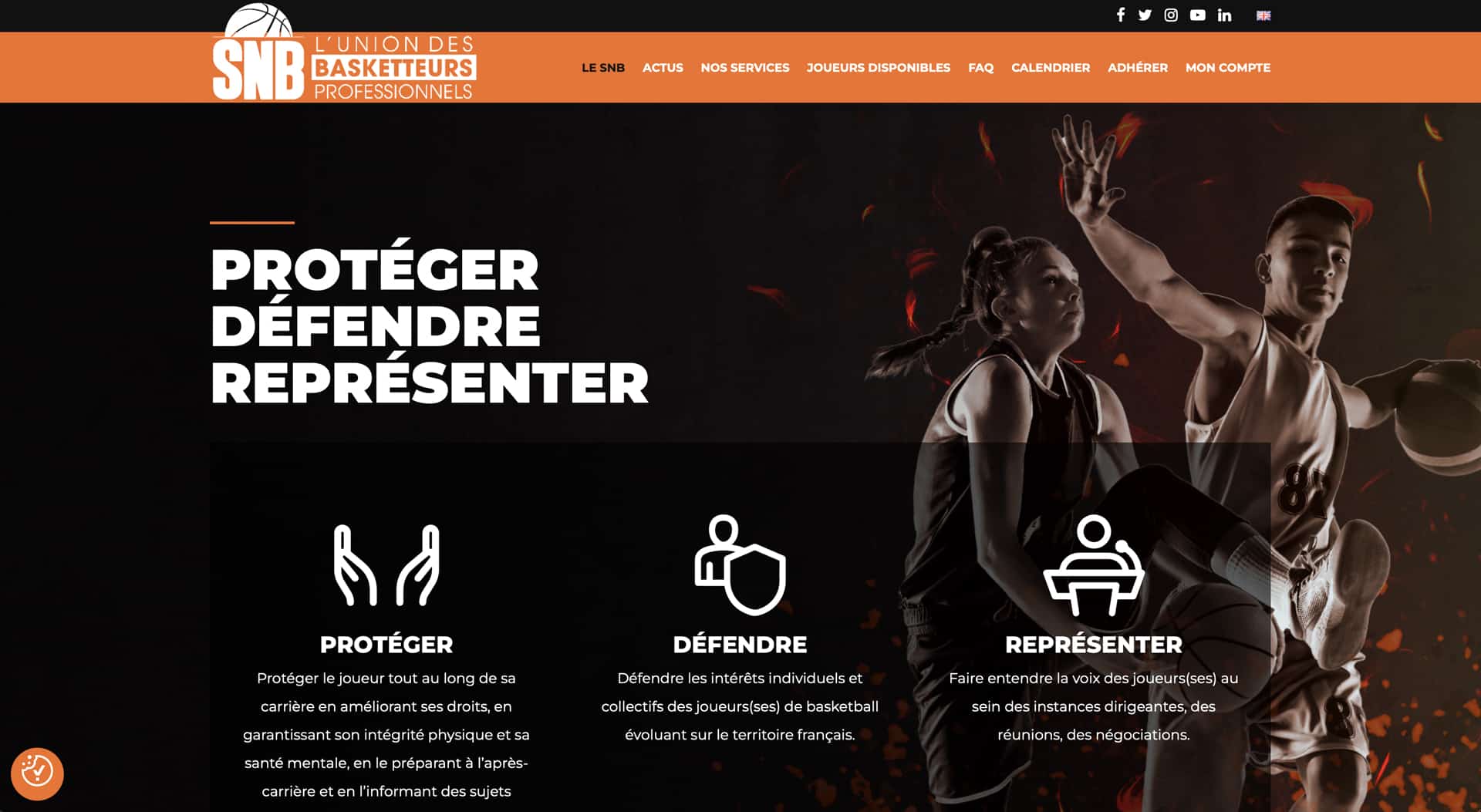 Site internet Syndicat National des Basketteurs - 2022 - Webdesign - Matthieu Loigerot
