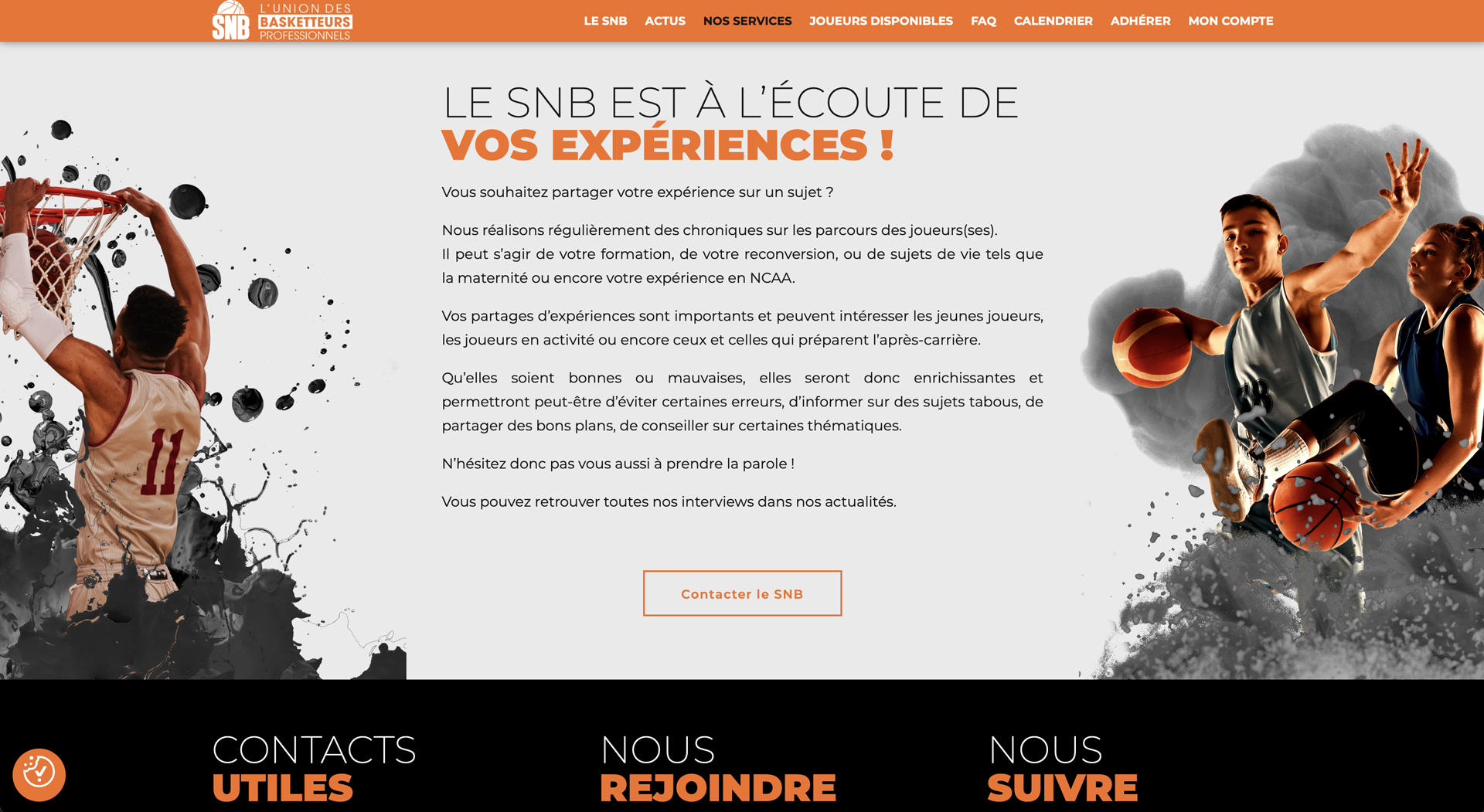 Site internet Syndicat National des Basketteurs - 2022 - Webdesign - Matthieu Loigerot